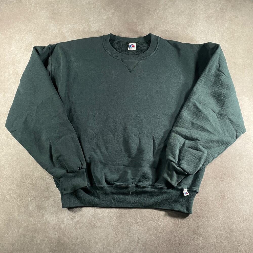 90s Vintage Russell Athletic Crewneck Sweatshirt Forest Green Men's Size Large
